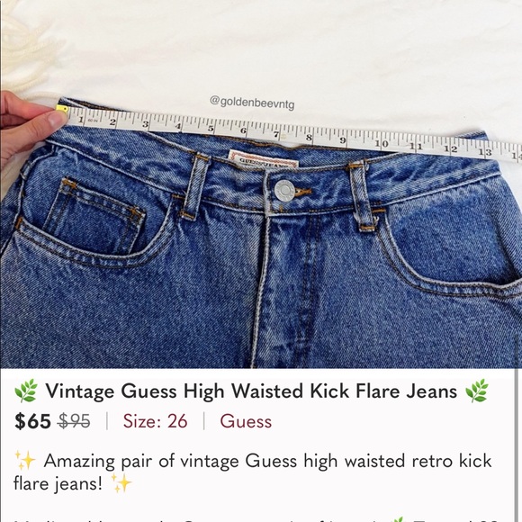 COPY - Vintage guess high waisted flare jeans - Picture 5 of 6